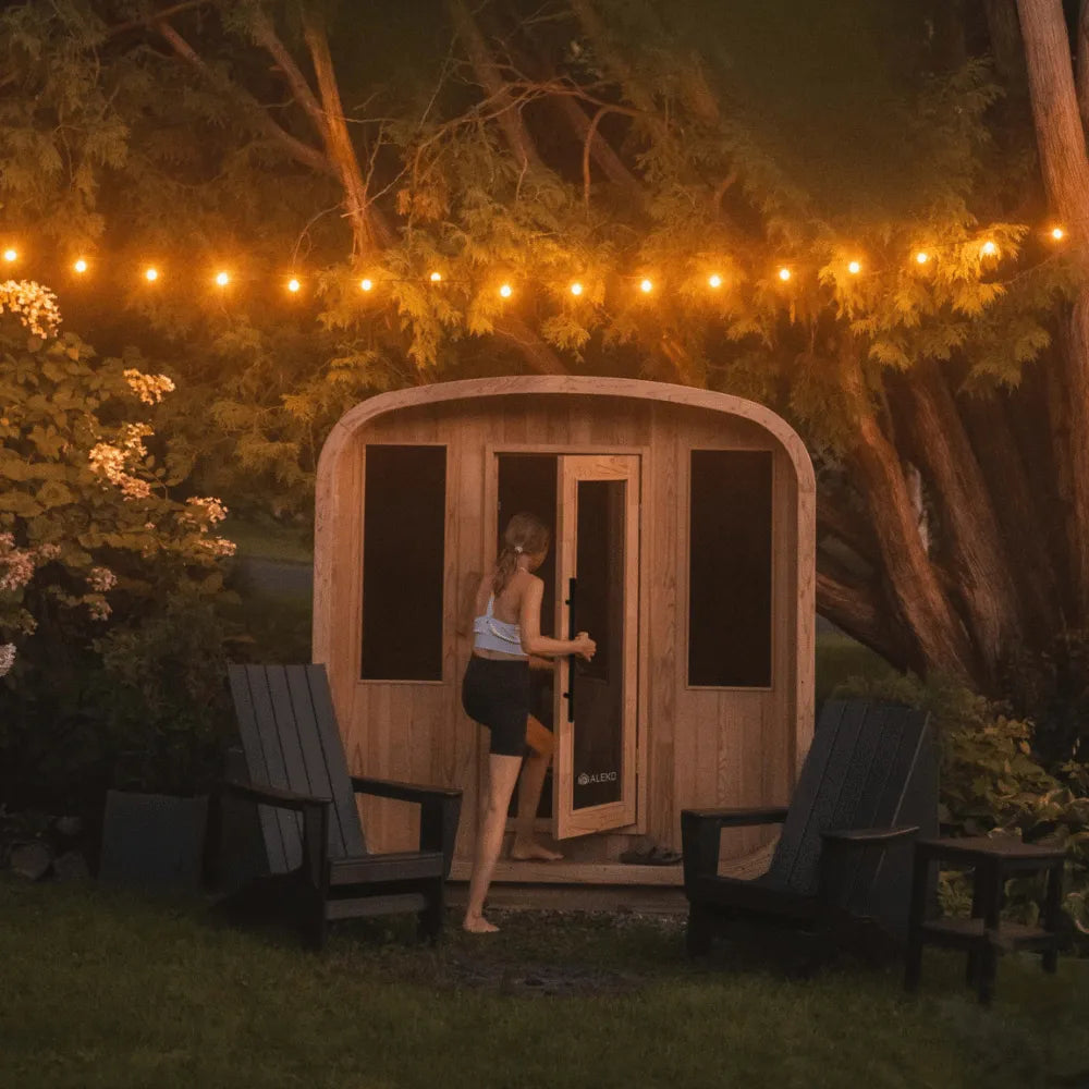 ALEKO Arnica Rustic Cedar Square Sauna – 6 Person