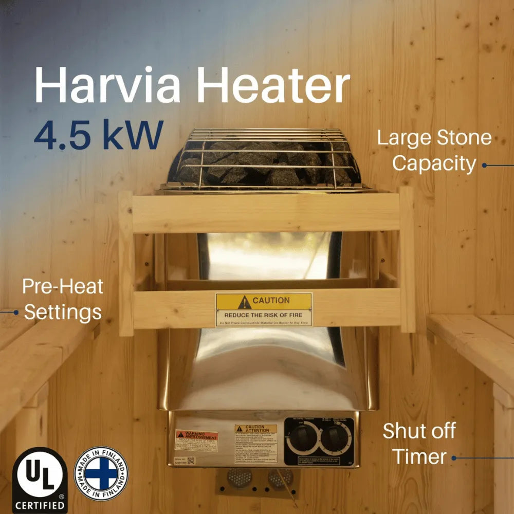 ALEKO Celasia White Finland Pine Barrel Sauna – 3–4 Person