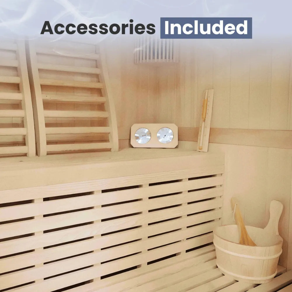 ALEKO Viola Canadian Hemlock Traditional Indoor Sauna – 3–4 Person