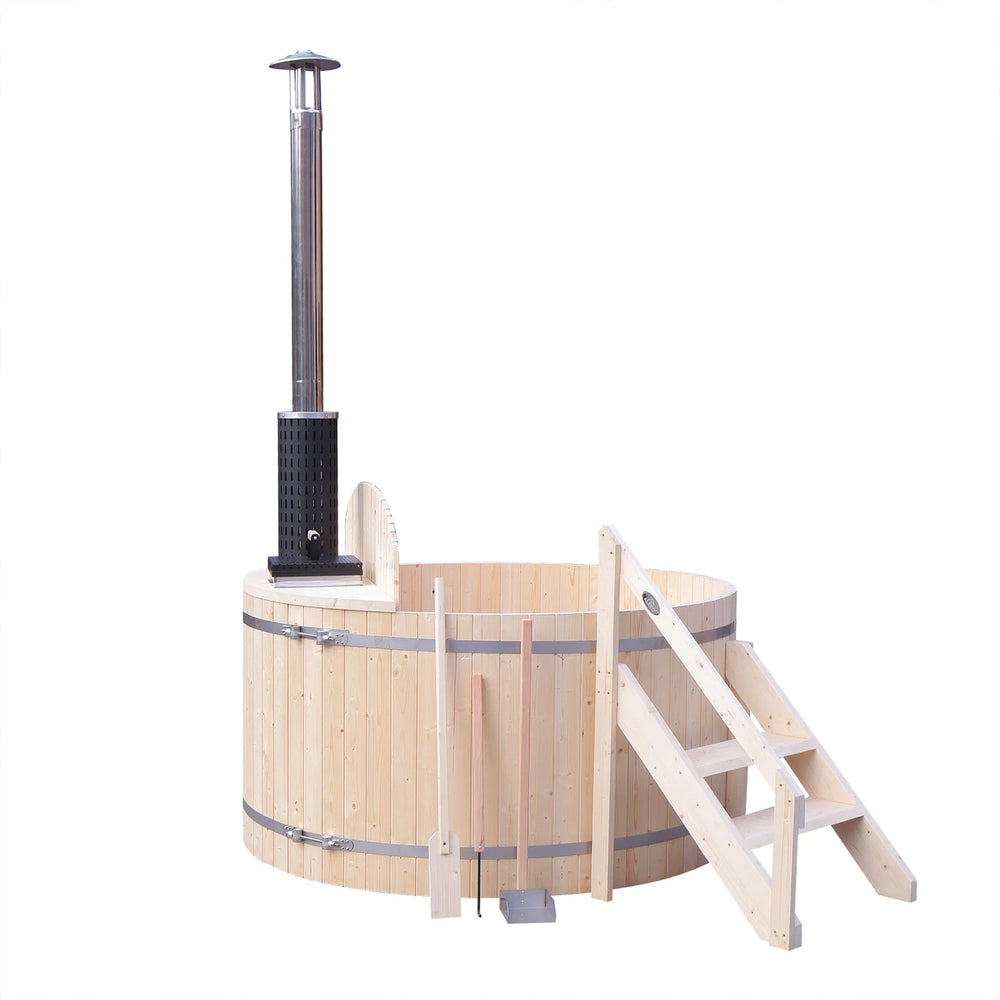 ALEKO Wood-Fired Hot Tub and Ice Bath with Internal Stove – 4–5 Person Pine