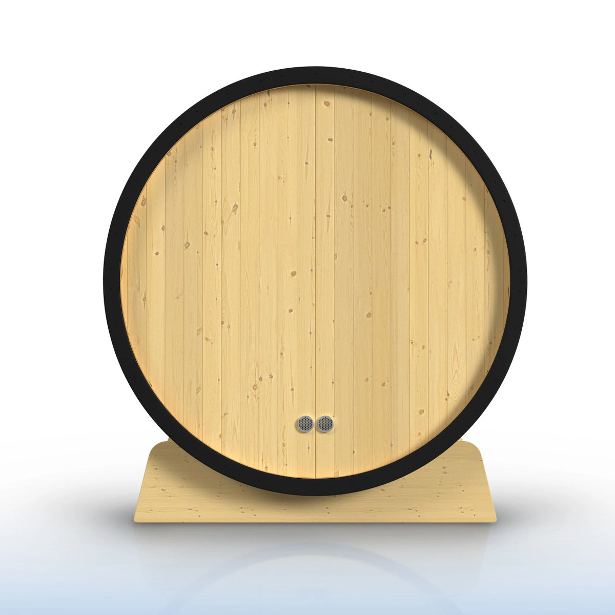 ALEKO Celasia White Finland Pine Barrel Sauna with Front Porch Canopy – 2–4 Person