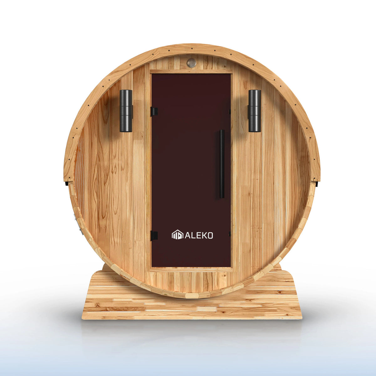 ALEKO Liatris Red Cedar Barrel Sauna with Panoramic Window – 6–8 Person