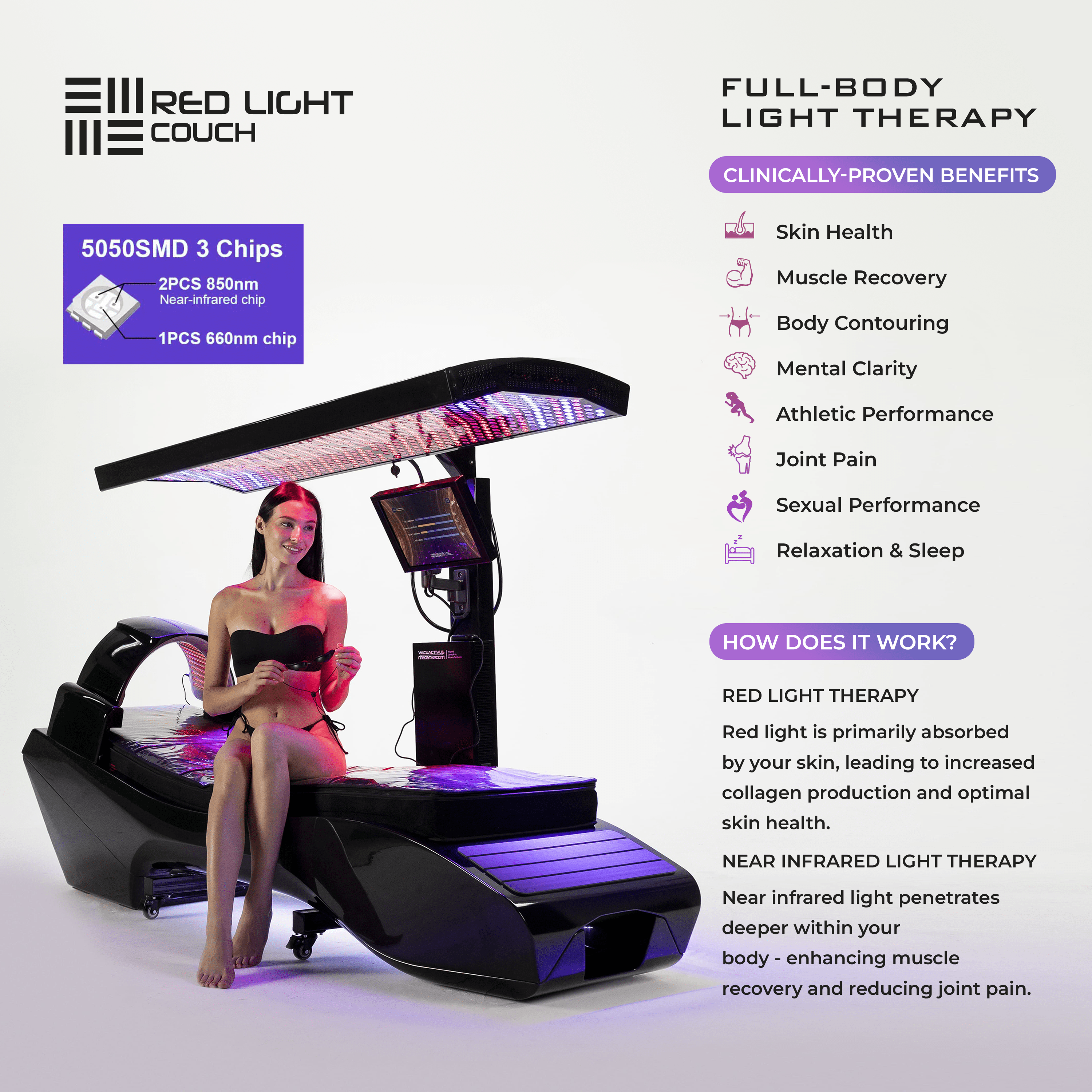 Cryonick (VacuActivus) InfraCouch Advanced Red Light Therapy Recliner