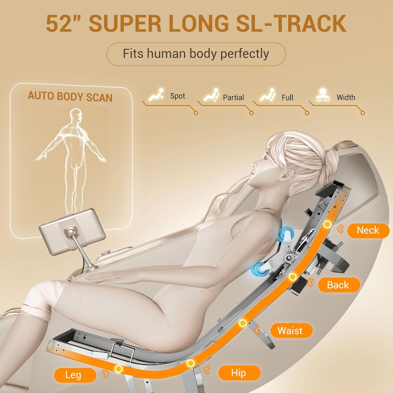 Massage Chair Full Body with Heat, Zero Gravity Sl-Track 3D Massage Chairs with Thai Stretching, 12 Modes,12 Massage Techniques, Calf & Foot Massage, Wireless Charging, White Noise