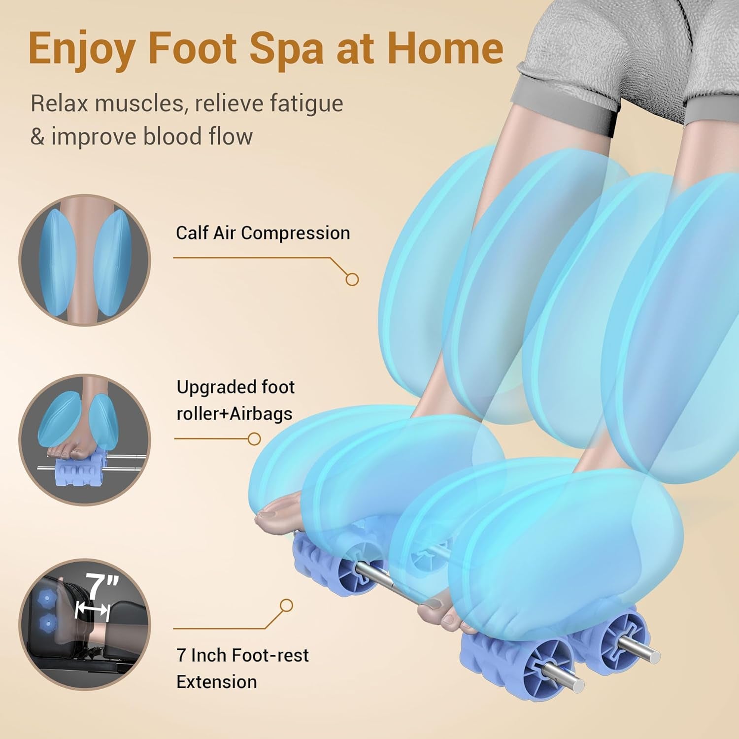 Massage Chair Full Body with Heat, Zero Gravity Sl-Track 3D Massage Chairs with Thai Stretching, 12 Modes,12 Massage Techniques, Calf & Foot Massage, Wireless Charging, White Noise