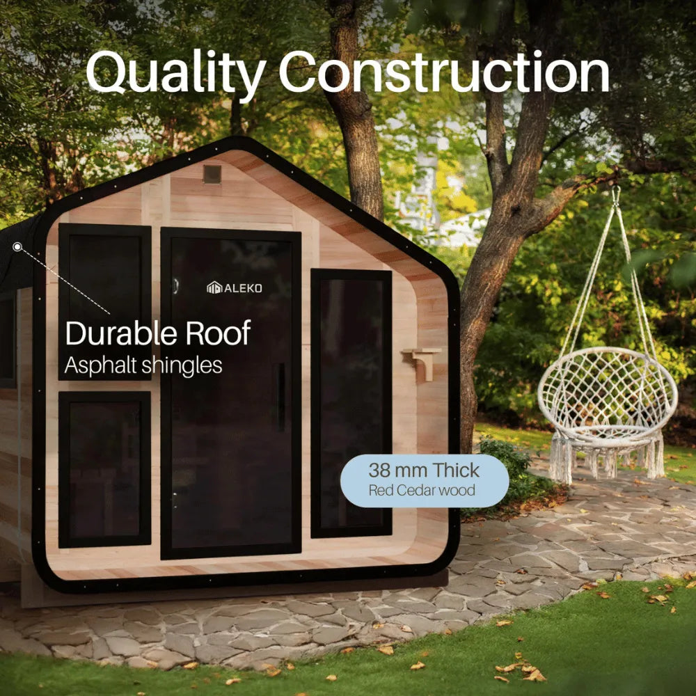 ALEKO Bluet Outdoor Sauna – 6 Person