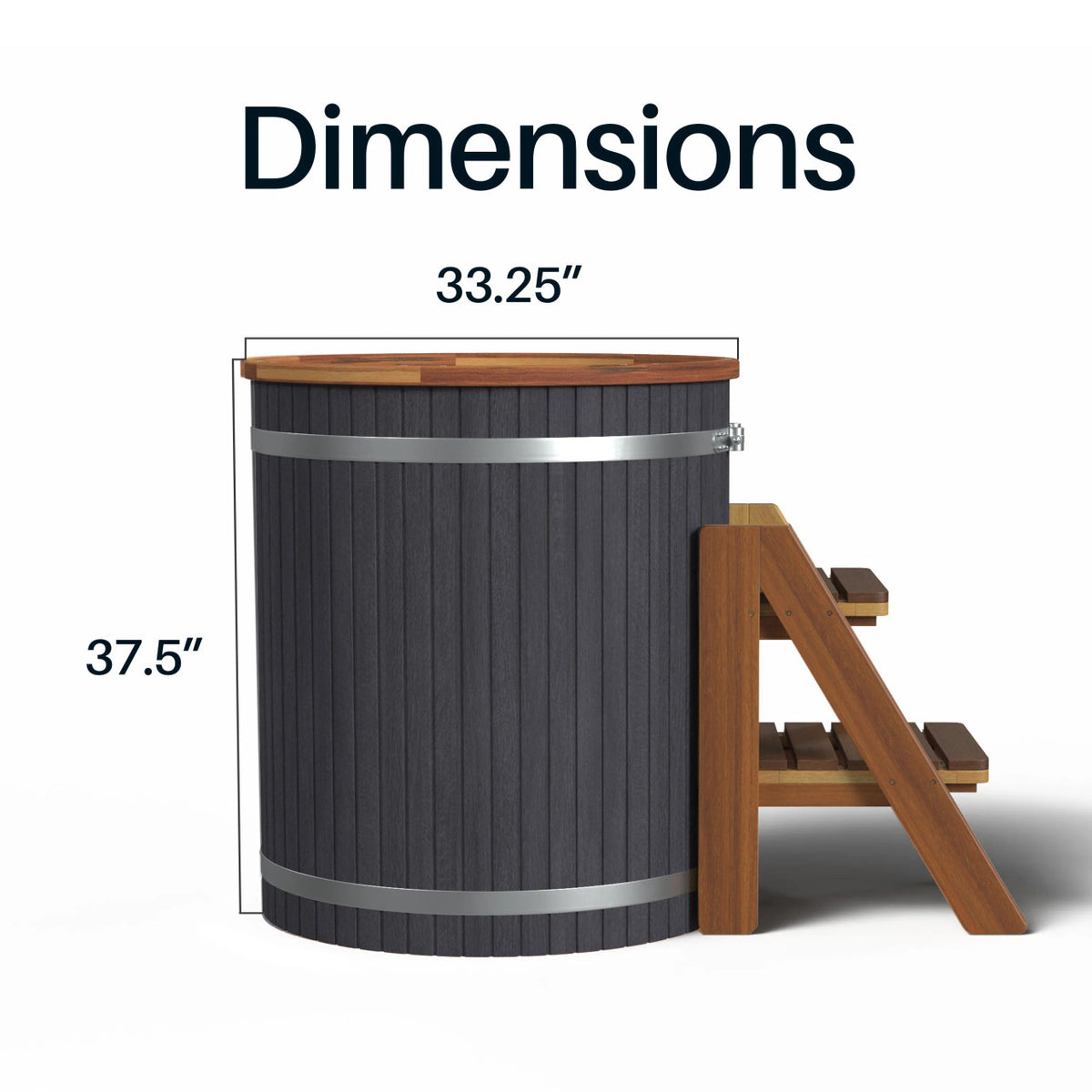 ALEKO Lumina Outdoor Wooden Ice Bath Cold Plunge Tub – 118 Gallons