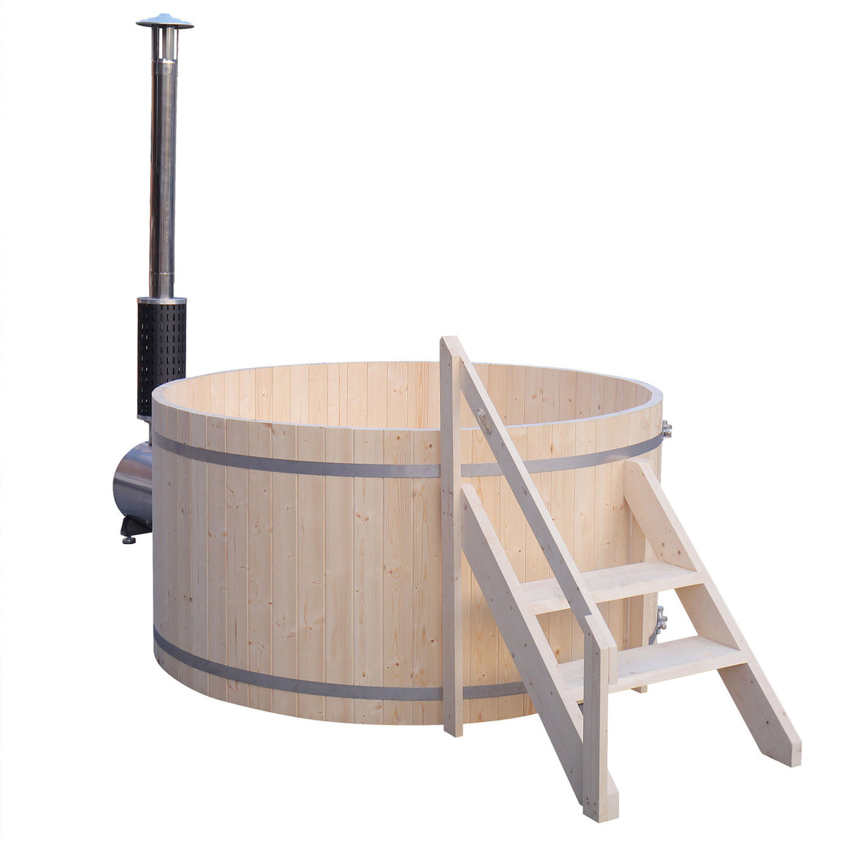 ALEKO Wood-Fired Hot Tub and Ice Bath – 4–5 Person Pine