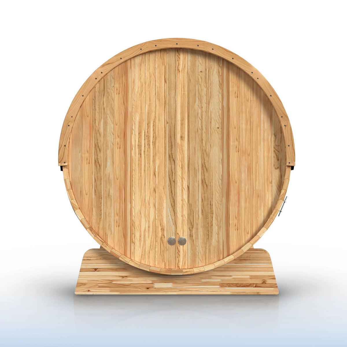 ALEKO Liatris Rustic Cedar Barrel Sauna with Front Porch Canopy – 2–4 Person