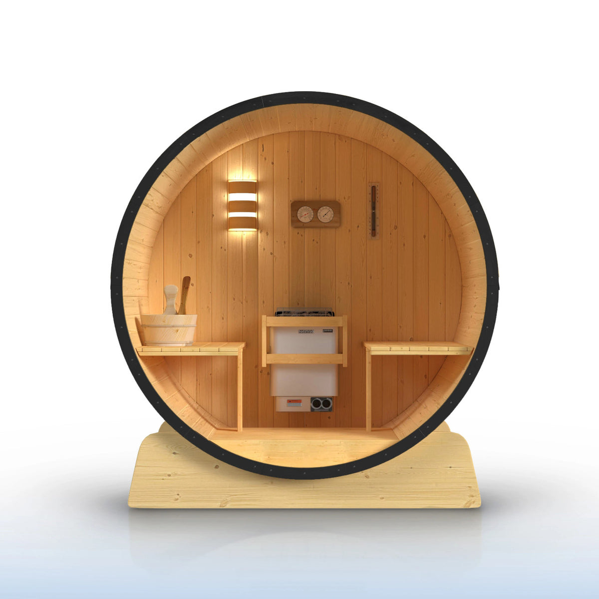 ALEKO Celasia White Finland Pine Barrel Sauna – 3–4 Person