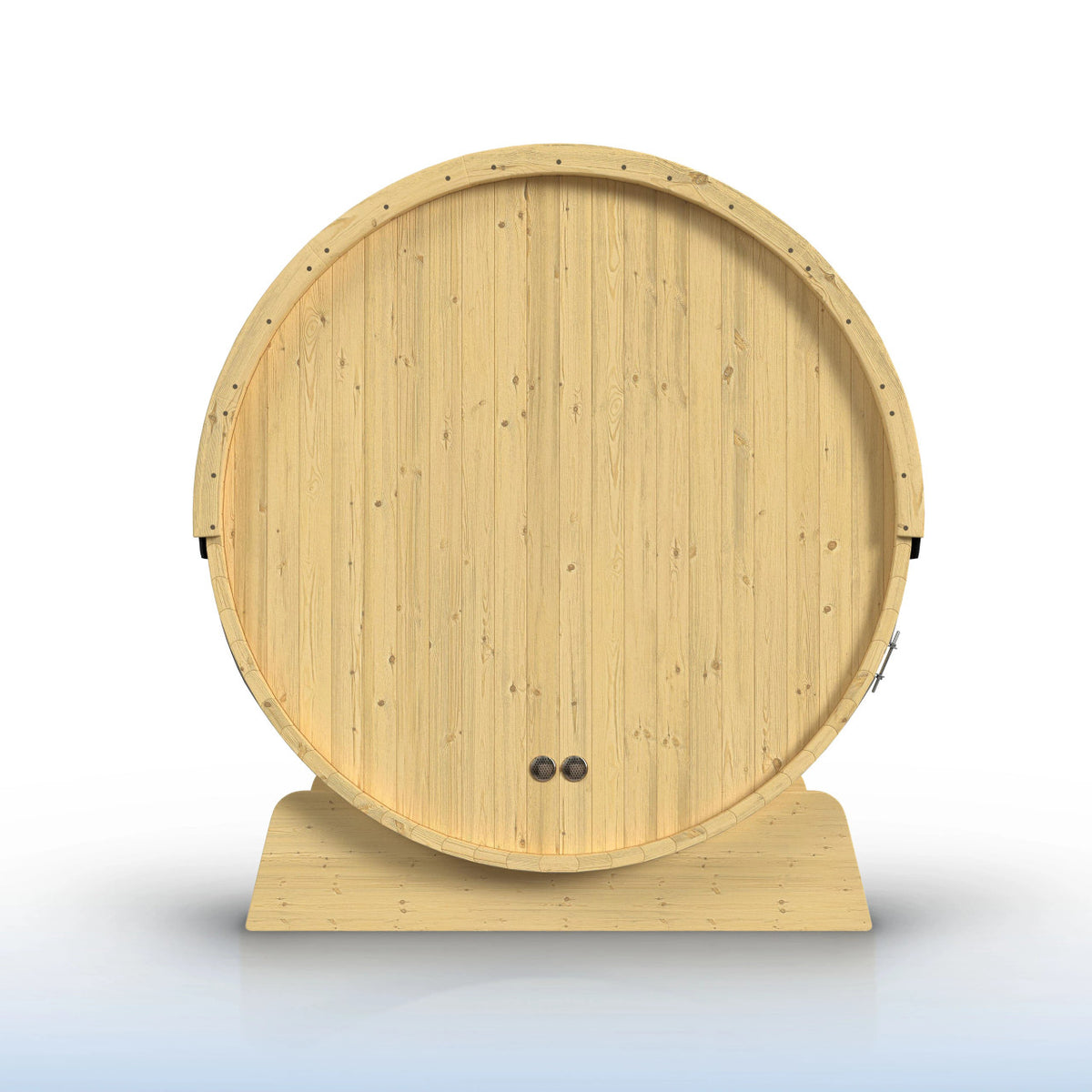 ALEKO Anémona White Finland Pine Barrel Sauna with Front Porch Canopy – 2–4 Person