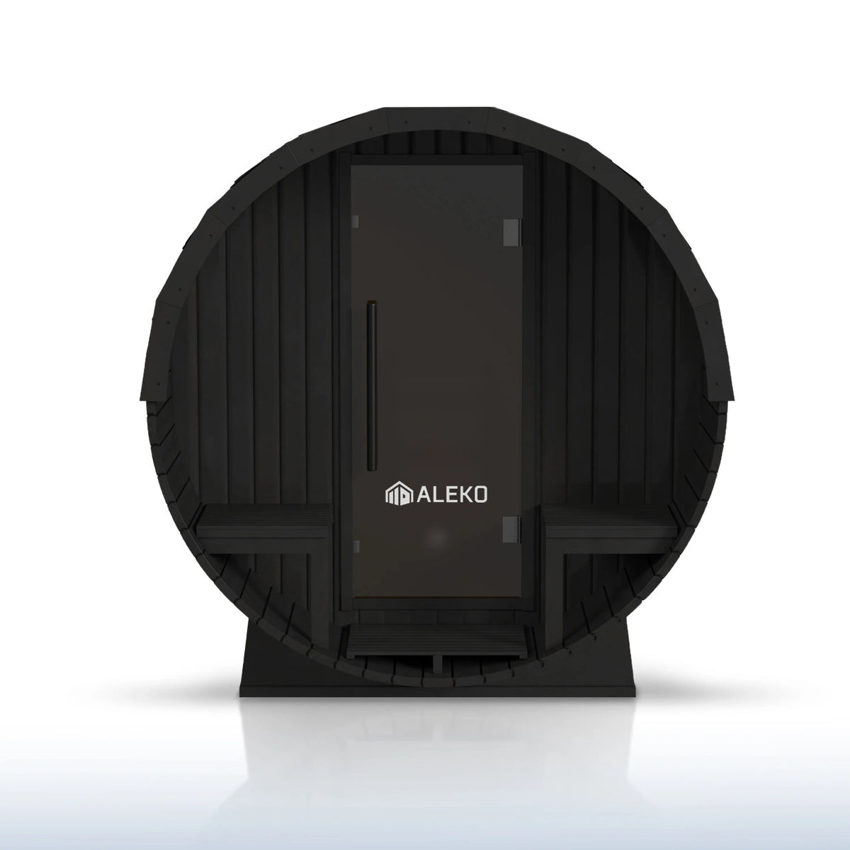 ALEKO Aster Barrel Outdoor Sauna with Porch – 3–5 Person