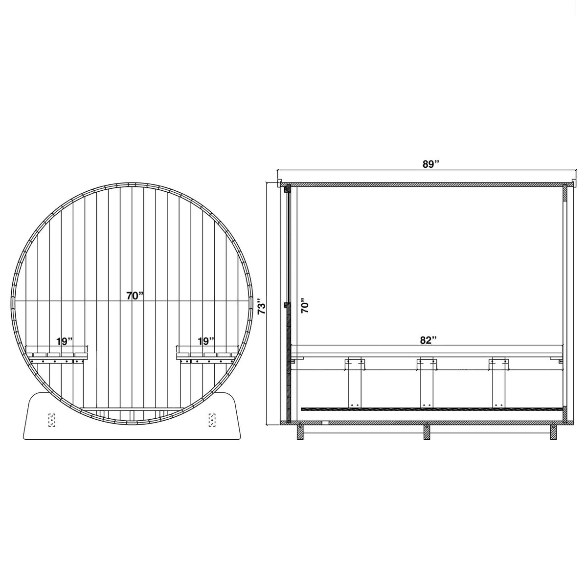ALEKO Liatris Red Cedar Barrel Sauna with Panoramic Window – 6–8 Person