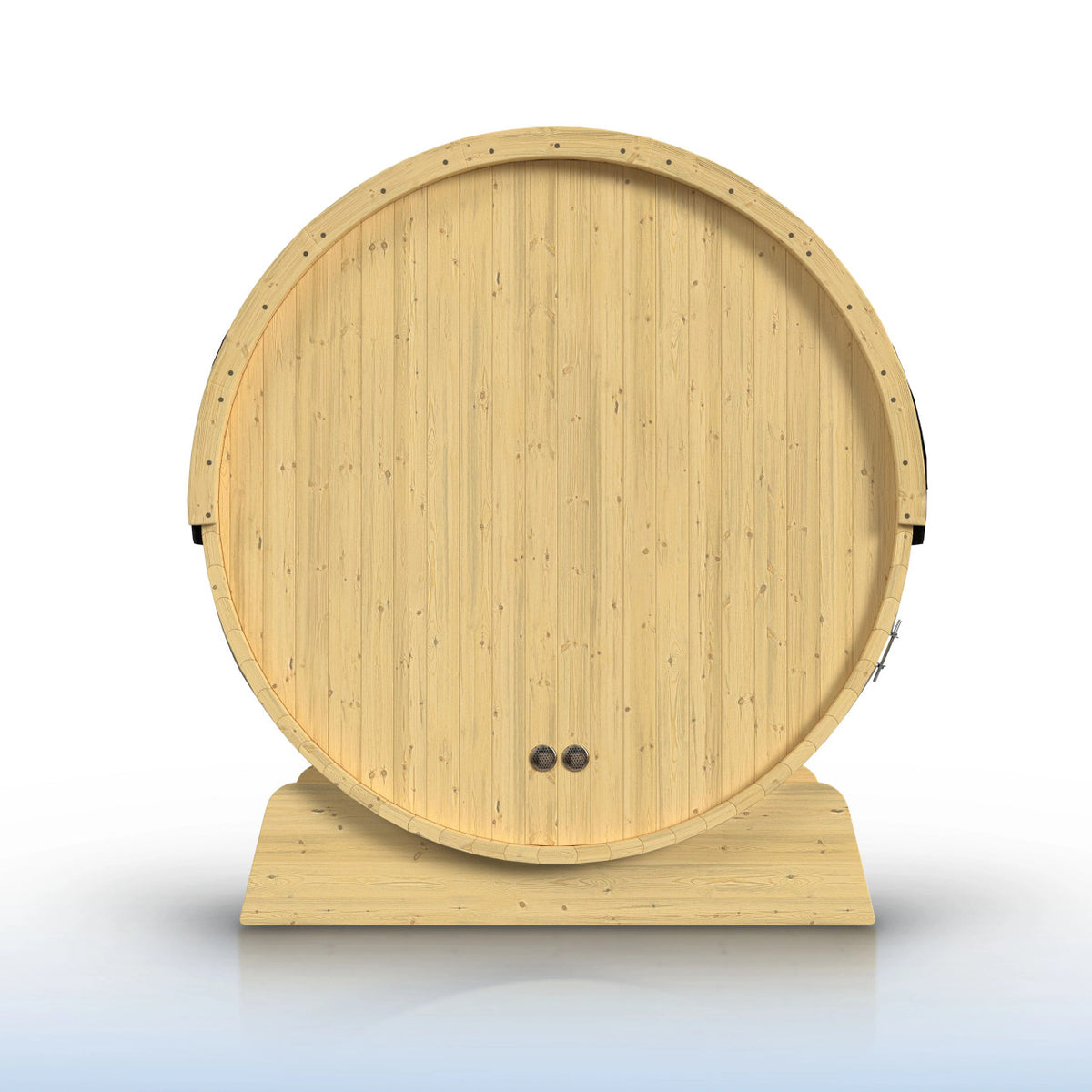ALEKO Anémona White Finland Pine Barrel Sauna with Front Porch Canopy – 6–8 Person