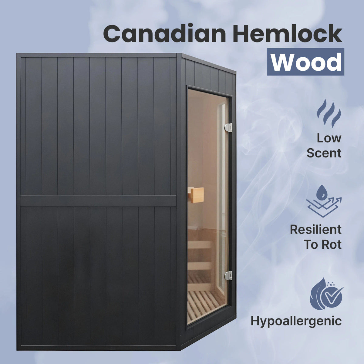 ALEKO Viola Canadian Hemlock Traditional Indoor Sauna – 3–4 Person