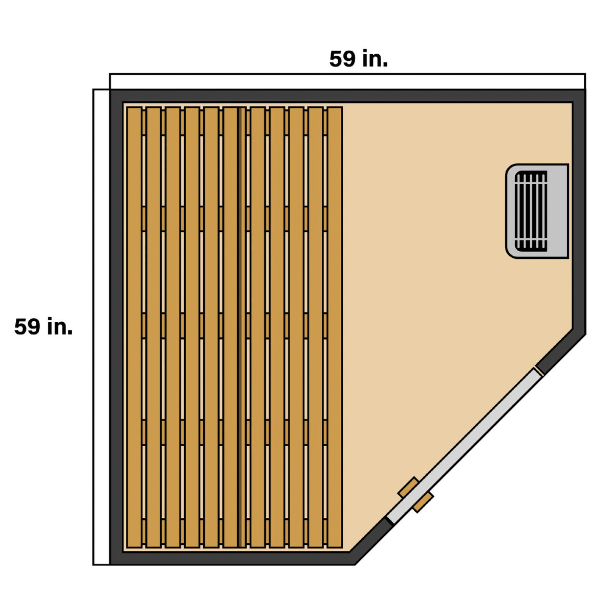 ALEKO Viola Canadian Hemlock Traditional Indoor Sauna – 3–4 Person